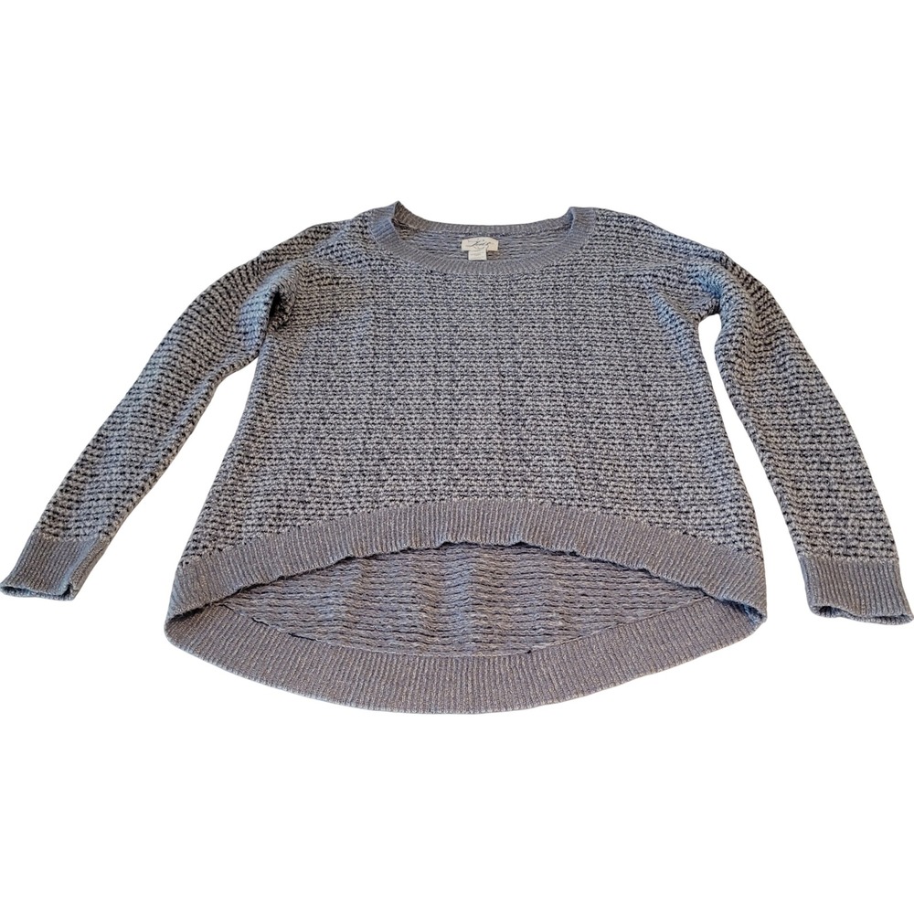 Levis Sweater Womens Medium Grey Wool Blend High Low Knit Pullover Long Sleeve